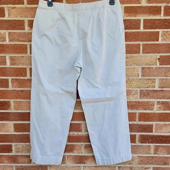 J. Jill Pants Women's Size 14 Stretch Ankle Crop Beige Wide Leg Pockets - Picture 2 of 7